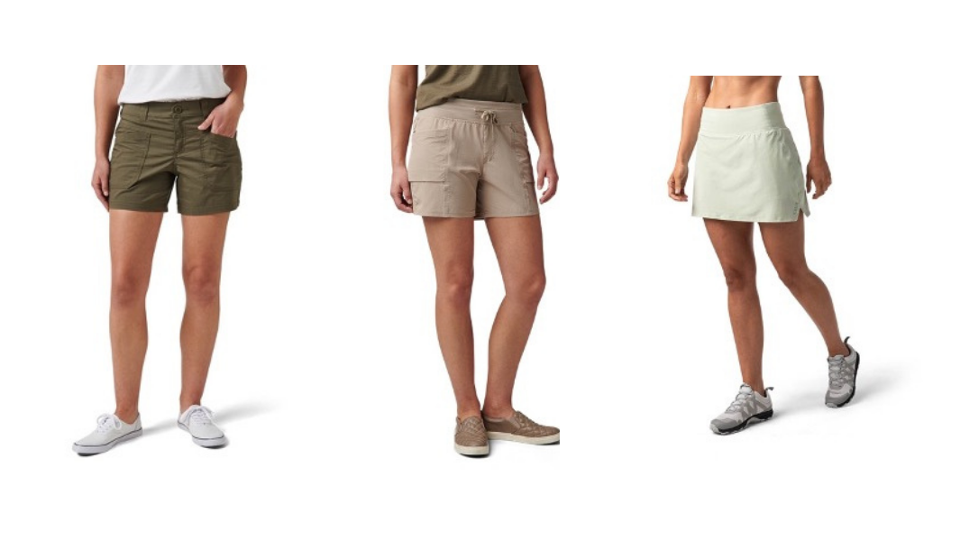 there are new short and skort options from 5.11 tactical