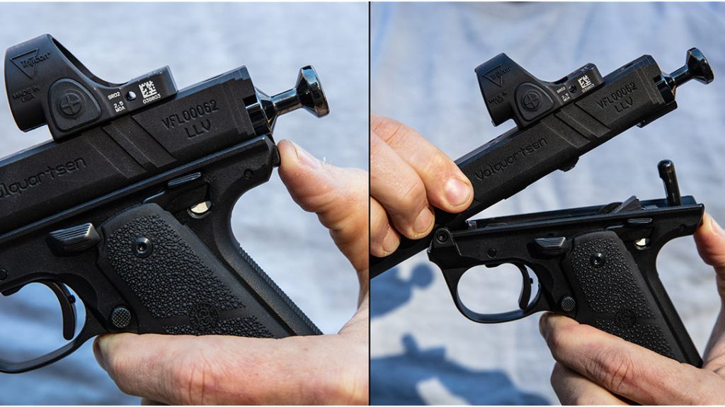 Using Ruger’s push-button disassembly process, the pistol is extremely fast and easy to break down.