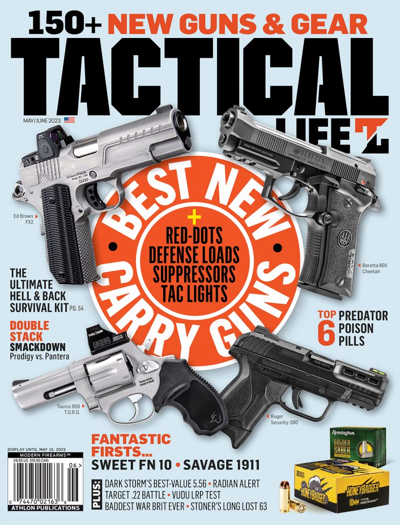 Cover image for the May-June 2023 issue of Tactical Life. 