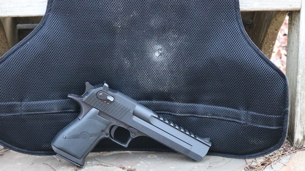 The author shot the BulletSafe VP3 with his Desert Eagle chambered in .44 Mag.