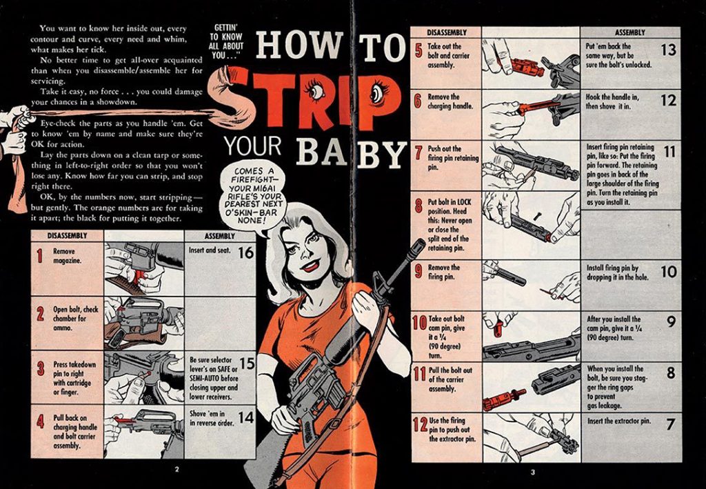 Comic on how to field strip the M16.