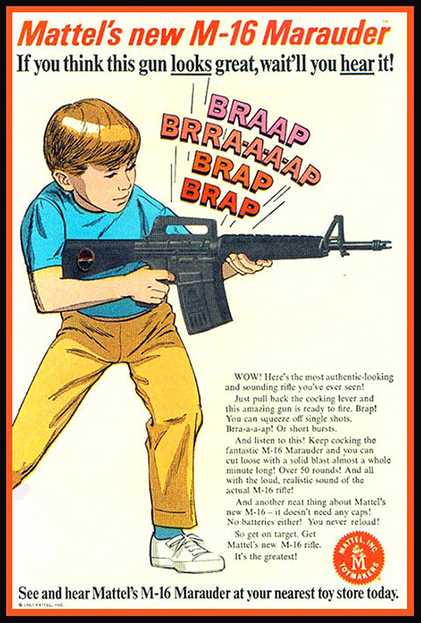 M16 gained popularity inspiring toys in the 1960s.