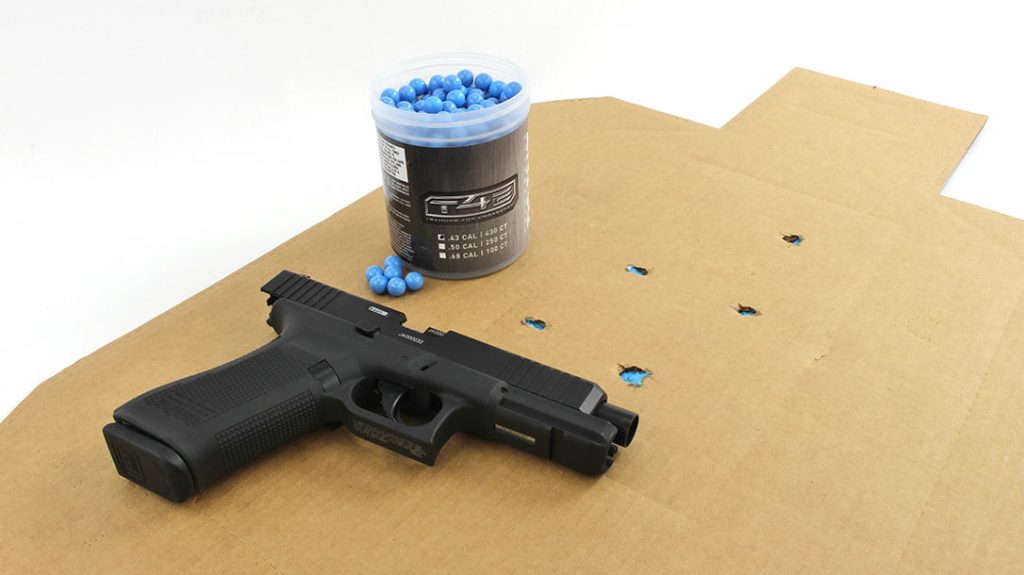 The author shot the Umarex Glock 17 at a target and experienced similar results to a live fire Glock 17.