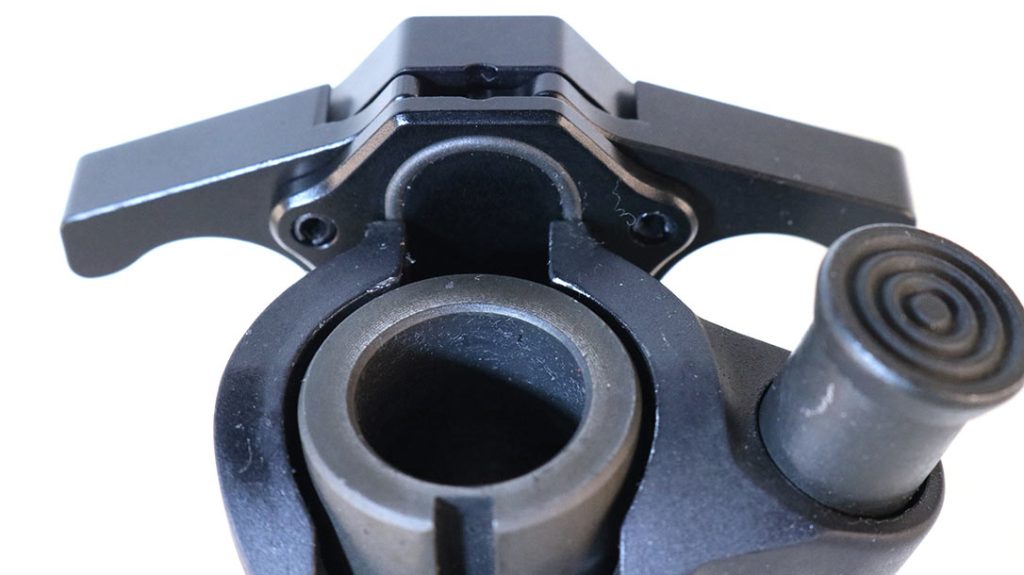The handle quite effectively seals the raceway at the back of your AR-pattern rifle with a replaceable O-ring.